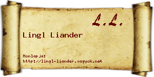 Lingl Liander névjegykártya